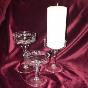⭐️Trio Vintage Frosted-glass Accented Candle Set